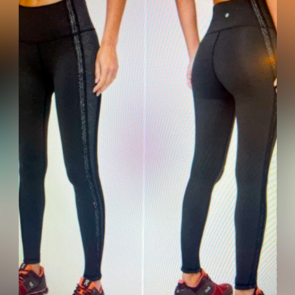 Lululemon Power Lines Pant 28” Black / Messi Ice Grey Black size 6